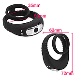 Ерекційне кільце з вібрацією, Подвійне ерекційне кільце для продовження статевого акту, Інтимні іграшки, фото 3