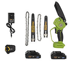 Акумуляторна безщіткова ланцюгова міні пила 2АКБ 2Ач PROCRAFT PKA-44 Brushless 2 шини/ланцюги, Гарантія 3 роки