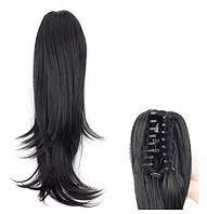 Шиньйон на крабі прямий хвіст чорний (SHKR-S1B45)