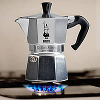 Гейзерна кавоварка Bialetti moka express 1 cup, 60 мл, алюміній, для приготування кави, для газової плити