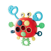 Дитяча іграшка Монтессорі для сенсорного розвитку Crab Red