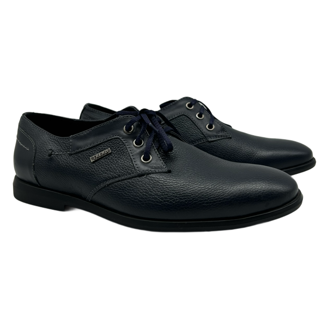 Туфлі чоловічі шкіряні синього кольору в стилі оксфордів “Style Shoes”