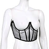 Корсет прозорий підгрудний на шнурівці чорний (PRCP-blL), фото 4