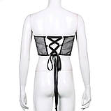 Корсет прозорий підгрудний на шнурівці чорний (PRCP-blL), фото 6