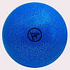 М'яч для художньої гімнастики блискучий діаметром 15 см Колір синій із блискітками, фото 3