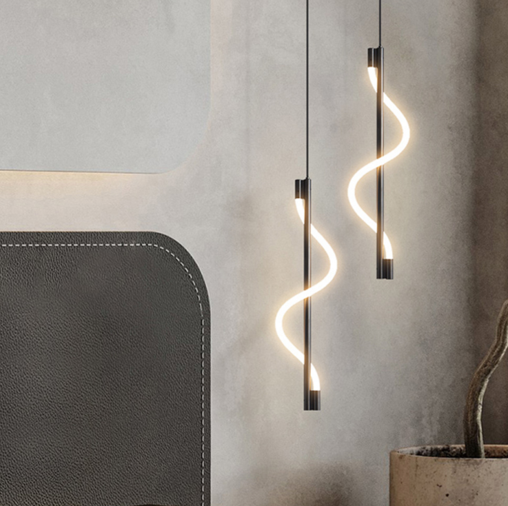 Чорний підвіс із обплетеним неоном 9 Вт W 209/600 BK, фото 1