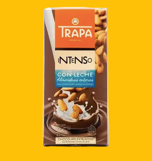 Шоколад молочний з лісовими горіхами 🍫 Trapa Intensо 175 г. Іспанія
