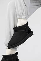 Зимові Жіночі Черевики UGG Classic Ultra Mini Black Metallic / УГГ Класік Ультра Міні Металік Чорні, фото 3