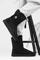 Зимові Жіночі Черевики UGG Short Bailey Button 2 Black / УГГ Класік Міні Бейлі Баттон Чорні, фото 4