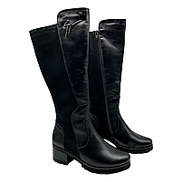 Чоботи жіночі демісезонні з натуральної шкіри чорного кольору "Style Shoes", фото 2