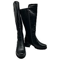 Чоботи жіночі демісезонні з натуральної шкіри чорного кольору "Style Shoes", фото 3