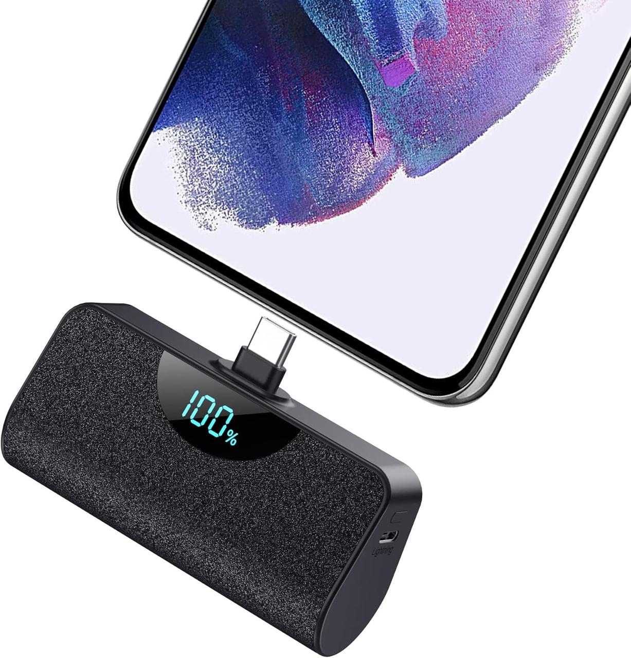 Міні-портативний зарядний пристрій USB-C Power Bank 5200 мАг, ультракомпактний РК-екран, резервний зарядний пристрій