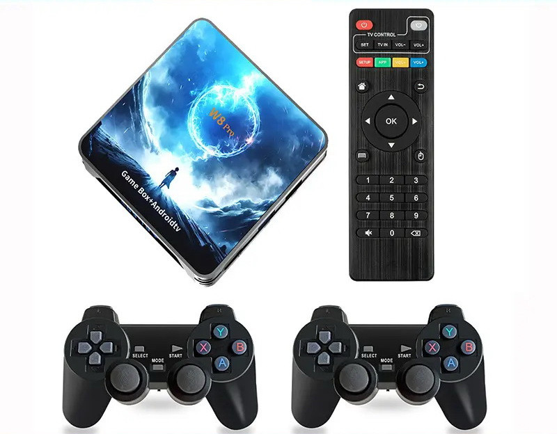 ТБ-бокс ігрова приставка CPU H313 W8 PRO 30000 ігор 2,4/5 ГГц Android 14