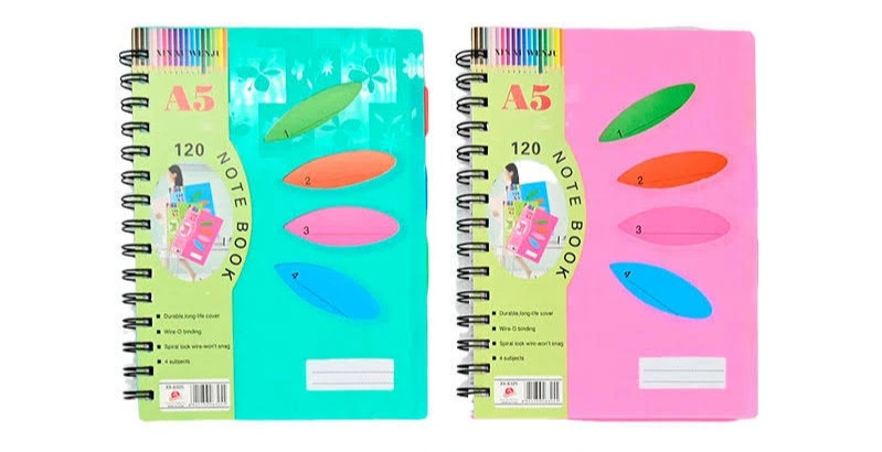 Блокнот А5 з розділювачами 120 аркушів клітинка мікс кольорів XX-6325, 263255, фото 1