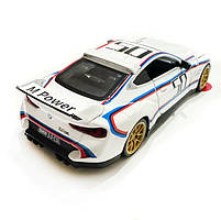 Машинка металева BMW 3.0 CSL БМВ біла 1:34 світло звук відкр двері 13*7*4см (68732А), фото 4