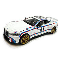 Машинка металева BMW 3.0 CSL БМВ біла 1:34 світло звук відкр двері 13*7*4см (68732А), фото 7