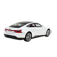 Машинка металева електро 1:36 Audi RS e-tron GT Ауді біла світло звук відкр двері 14*5,5*4см (68717), фото 6