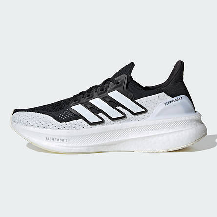 Чоловічі чорні білі кросівки Adidas ULTRABOOST 5 з логотипом Адідас, фото 1