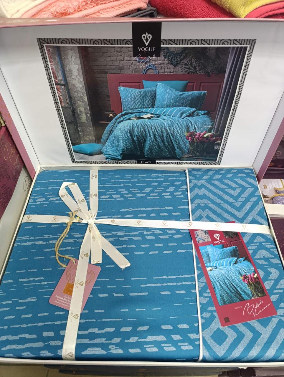 Постільна білизна сатин сімейний розмір Vogue Clavo, фото 1