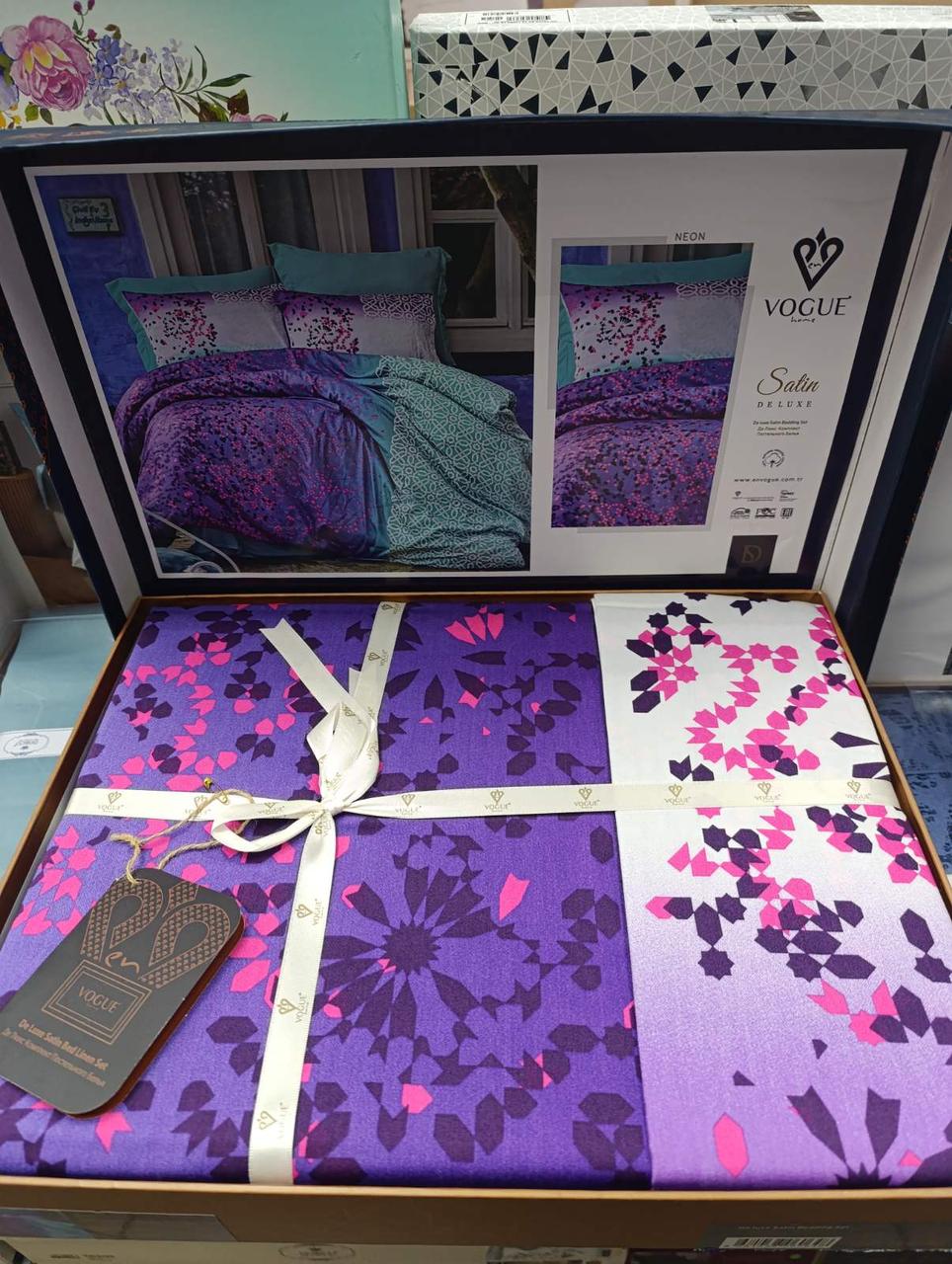Постільна білизна сатин сімейний розмір Vogue Neon, фото 1