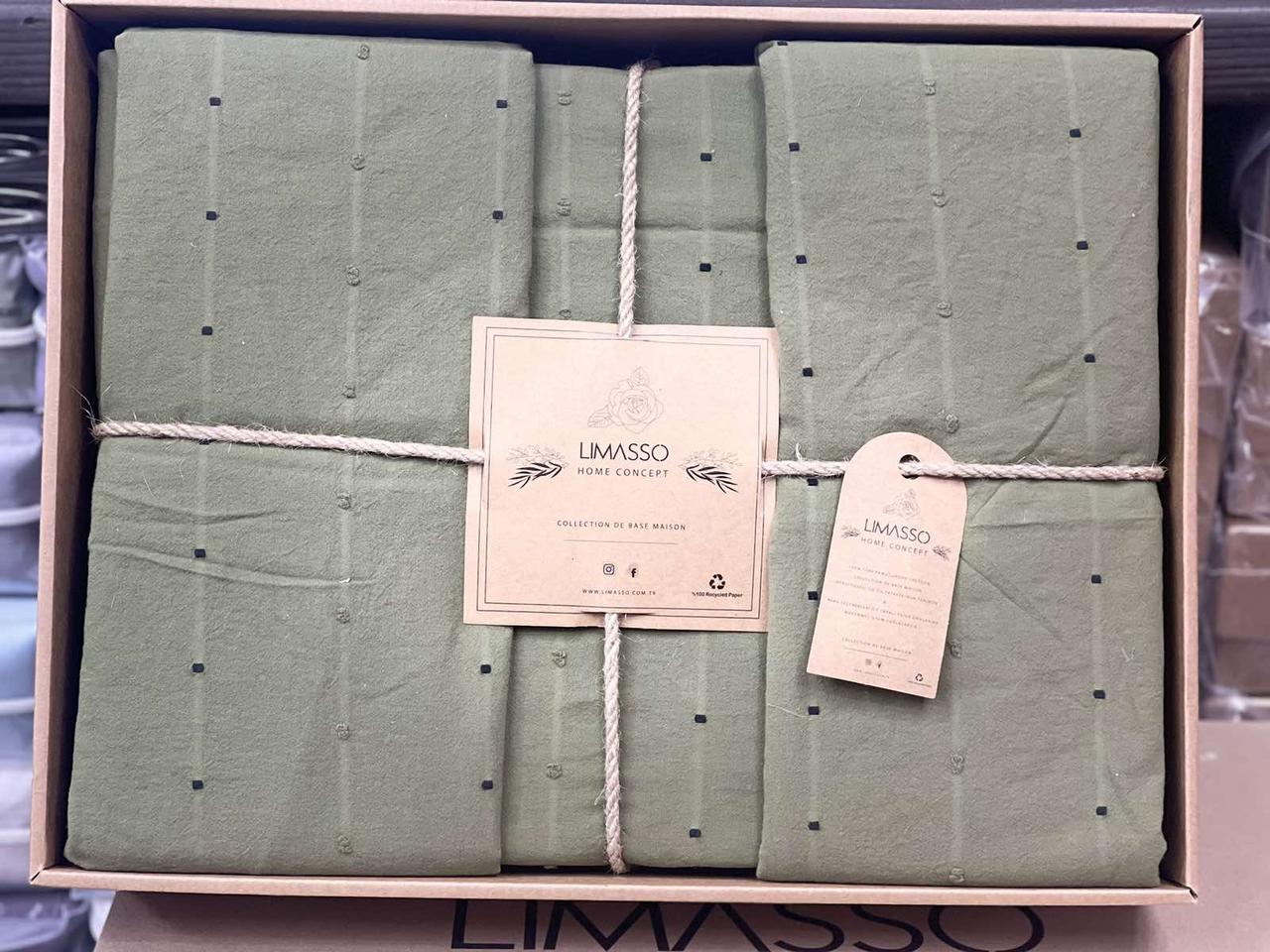 Постільна білизна євро варена бавовна Limasso сіра, фото 1