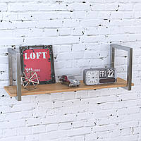 Полиця Loft Design PL-1-16 Дуб Крафт Золотий довжина полиці 92 см Сріблястий метал