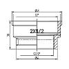 Муфта редукційна SD Forte 2"х1" 1/2 ВВ SF3575040, фото 3