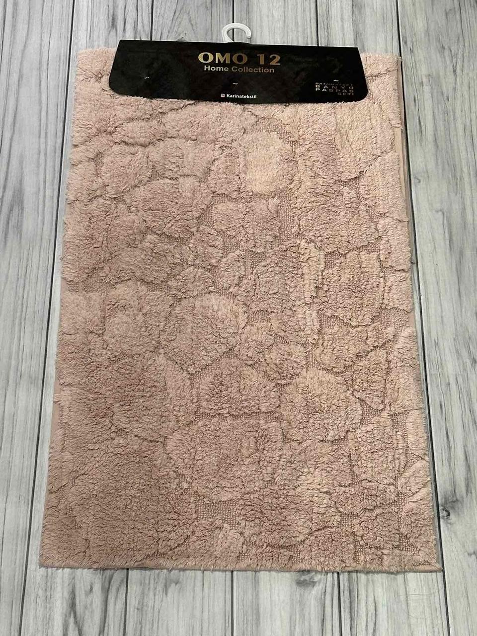 Набір бамбукових килимків для ванної кімнати 2 предмети Omo Home Туреччина пудровий, фото 1