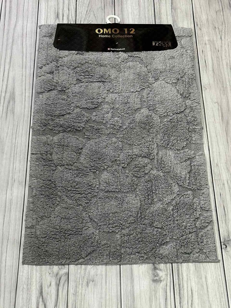 Набір бамбукових килимків для ванної кімнати 2 предмети Omo Home Туреччина сірий, фото 1
