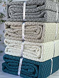 Плед в"язаний євро розмір 220 на 240 см Romeo Home Zeynep сірий, фото 3