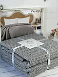 Плед в"язаний євро розмір 220 на 240 см Romeo Home Zeynep сірий, фото 7