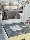 Плед в"язаний євро розмір 220 на 240 см Romeo Home Zeynep сірий, фото 8