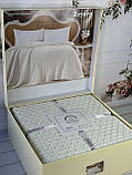 Плед в"язаний євро розмір 220 на 240 см Romeo Home Zeynep кремовий, фото 5