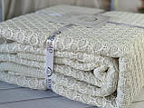 Плед в"язаний євро розмір 220 на 240 см Romeo Home Zeynep кремовий, фото 8