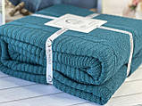 Плед в"язаний євро розмір 220 на 240 см Romeo Home Erguvan синій, фото 6