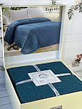 Плед в"язаний євро розмір 220 на 240 см Romeo Home Erguvan синій, фото 7