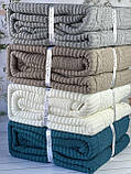 Плед в"язаний євро розмір 220 на 240 см Romeo Home Erguvan синій, фото 8