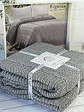 Плед в"язаний євро розмір 220 на 240 см Romeo Home Erguvan сірий, фото 6
