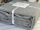 Плед в"язаний євро розмір 220 на 240 см Romeo Home Erguvan сірий, фото 7