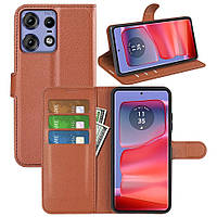 Чохол-книжка Litchie Wallet для Motorola Edge 50 Pro Brown
