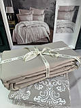 Постільна білизна сатин де люкс євро розмір Clasy Gri, фото 2