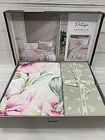 Постільна білизна сатин жаккард Deluxe євро розмір 200 на 220 см Clasy Pataya