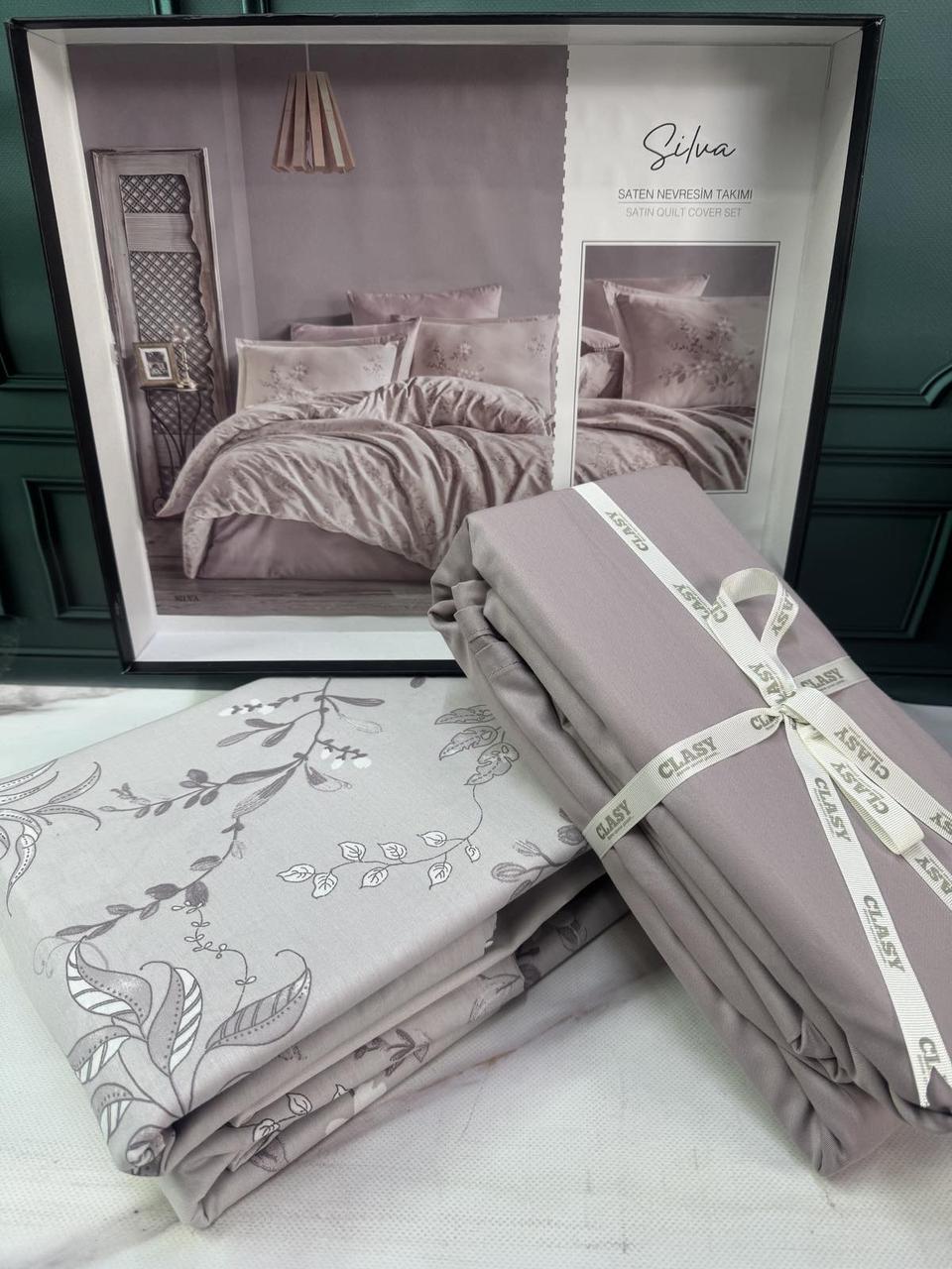 Постільна білизна сатин де люкс євро розмір Clasy Silva, фото 1