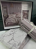 Постільна білизна сатин де люкс євро розмір Clasy Silva, фото 3