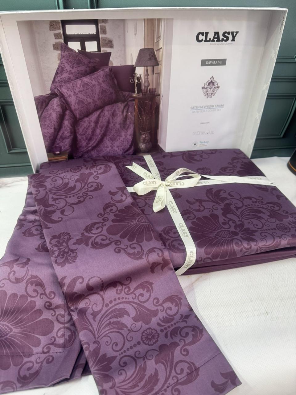 Постільна білизна сатинова полуторний розмір Clasy Kavala, фото 1