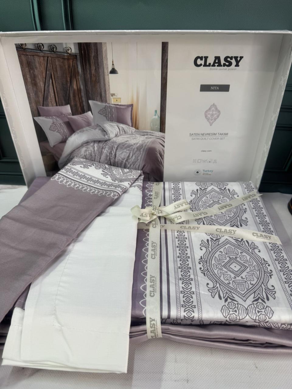 Постільна білизна сатинова полуторний розмір Clasy Nita, фото 1