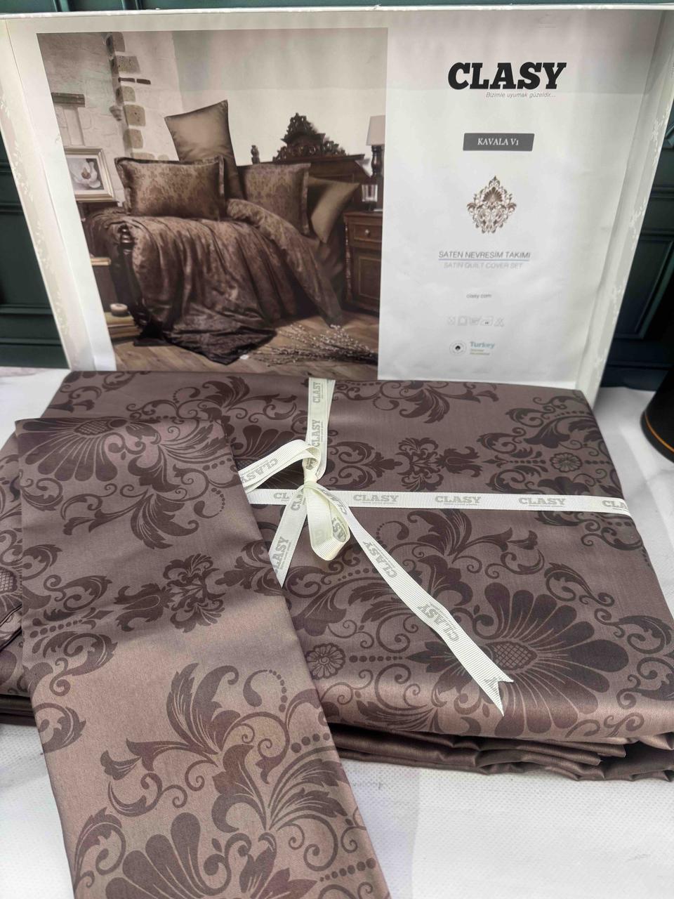 Постільна білизна сатинова полуторний розмір Clasy Kavala, фото 1