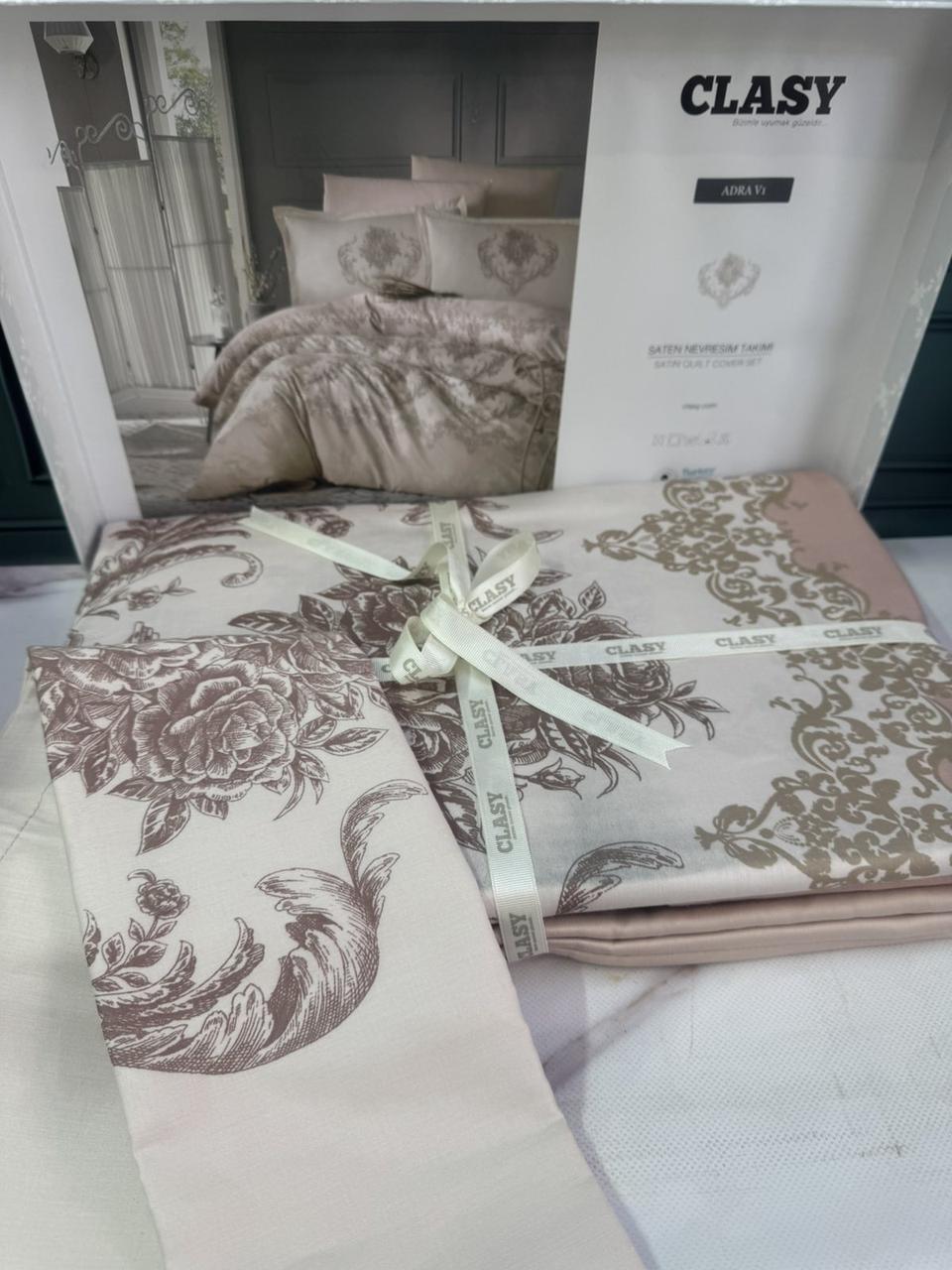 Постільна білизна сатинова полуторний розмір Clasy Adra, фото 1
