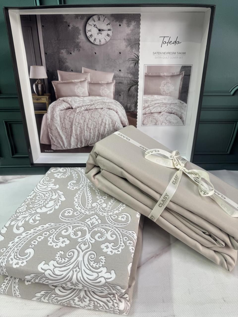 Постільна білизна сатин де люкс євро розмір Clasy Toleda, фото 1