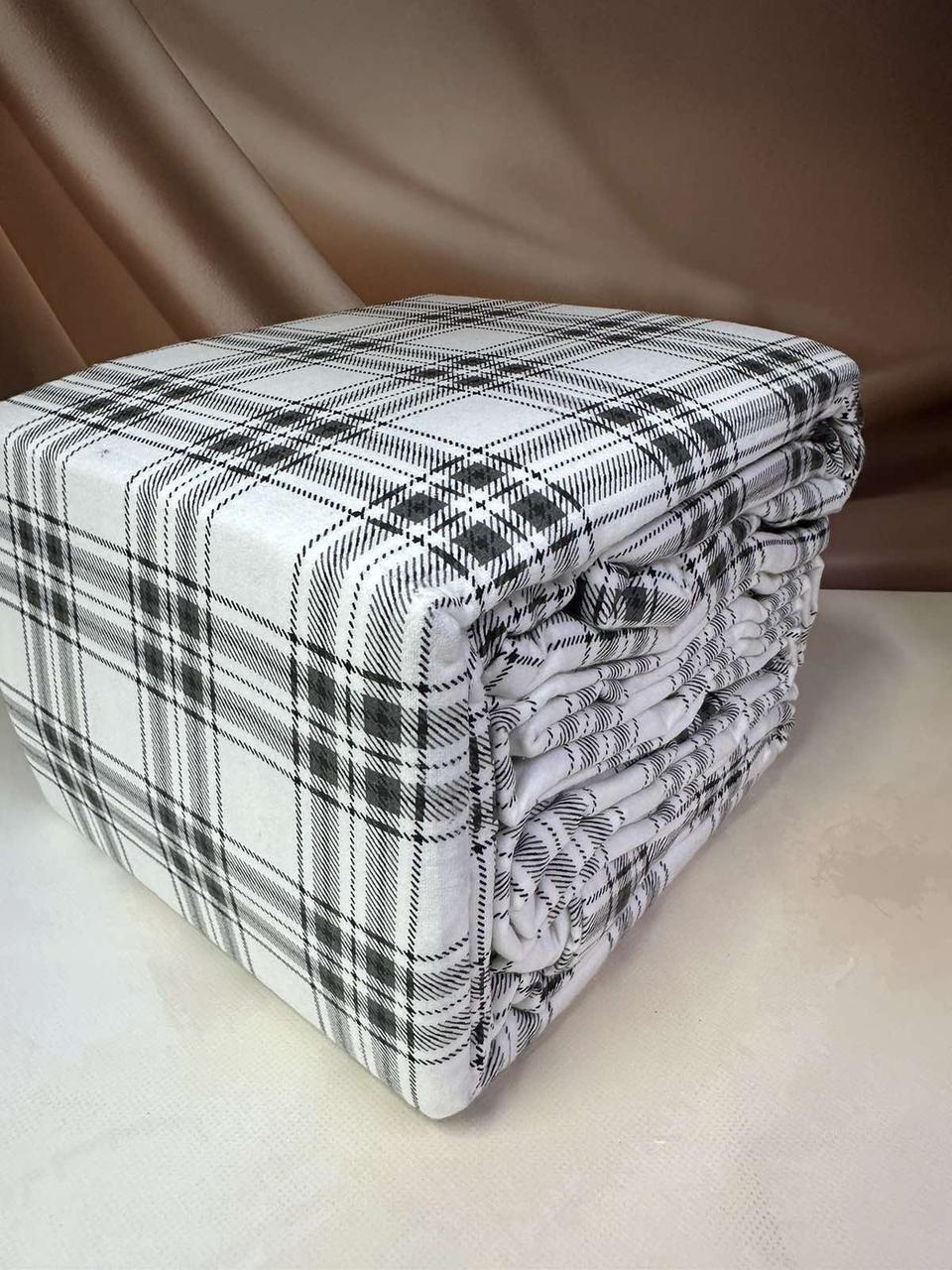 Постільна білизна фланелева байкова з простирадлом на гумці євро розмір Cotton Collection 22, фото 1